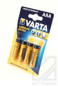 Батарейки AAA - МИЗИНЧИКОВЫЕ VARTA LONGLIFE EXTRA 4103