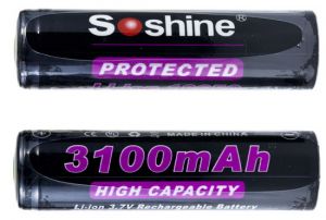 Soshine 18650 3100мАч акумулятор защищенный ― Фонари  для профессионалов
