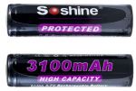 Soshine 18650 3100мАч акумулятор защищенный